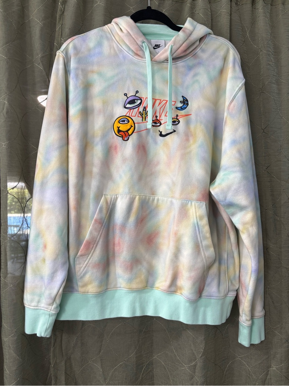Nike Women's Pastel Tie-Dye Crewneck Hoodie - Mint Trim
